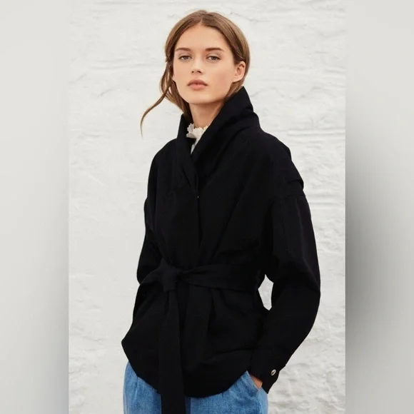 ba&sh Belted 100% Cotton Lost Jacket Size M - Picture 4 of 16